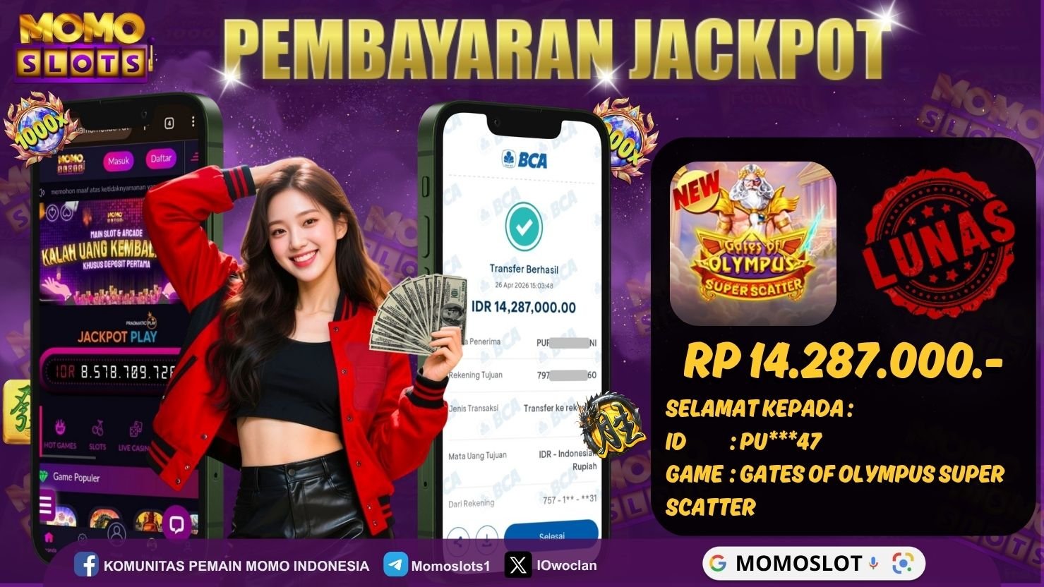 MOMOSLOTS JACKPOT SLOT GATES OF OLYMPUS SUPER SCATTER